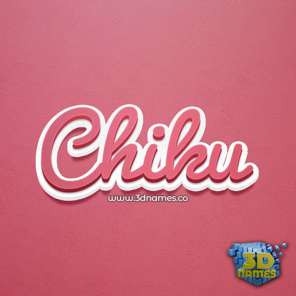 chiku in Red Scribble style - 3D name wallpaper