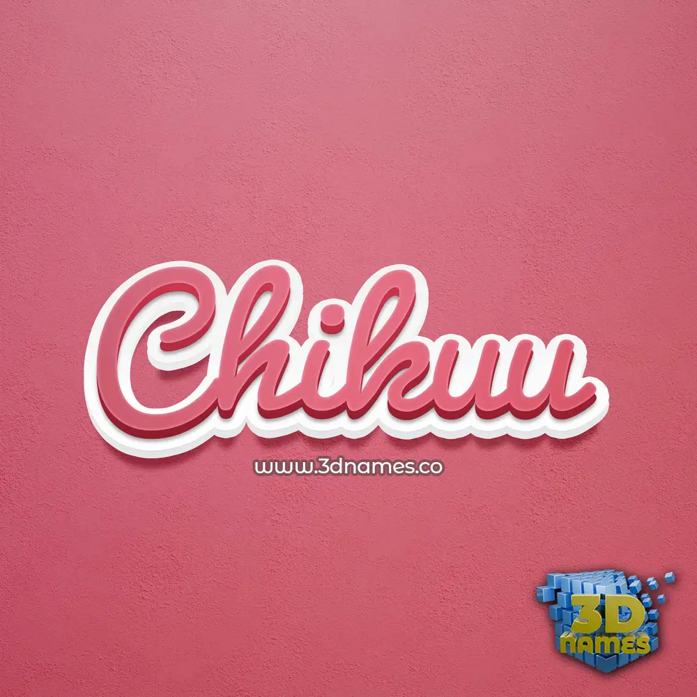 chikuu in Red Scribble style - 3D name wallpaper