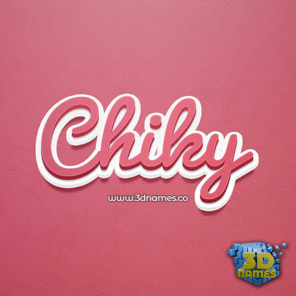 chiky in Red Scribble style - 3D name wallpaper