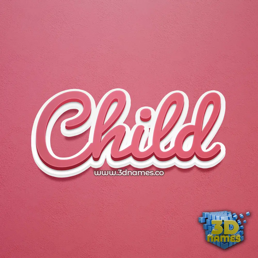 child in Red Scribble style - 3D name wallpaper