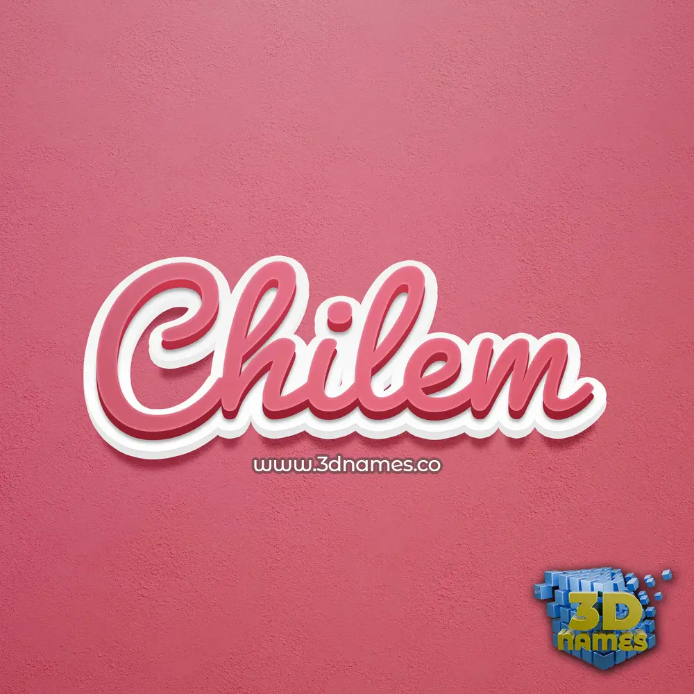 chilem in Red Scribble style - 3D name wallpaper
