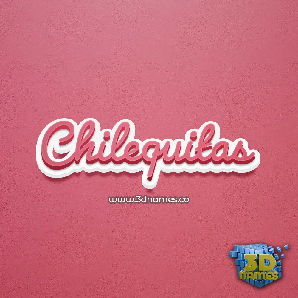 chilequitas in Red Scribble style - 3D name wallpaper