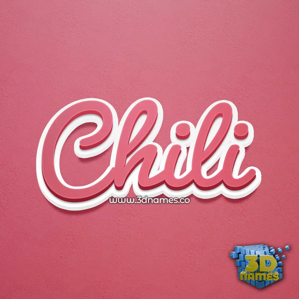 chili in Red Scribble style - 3D name wallpaper