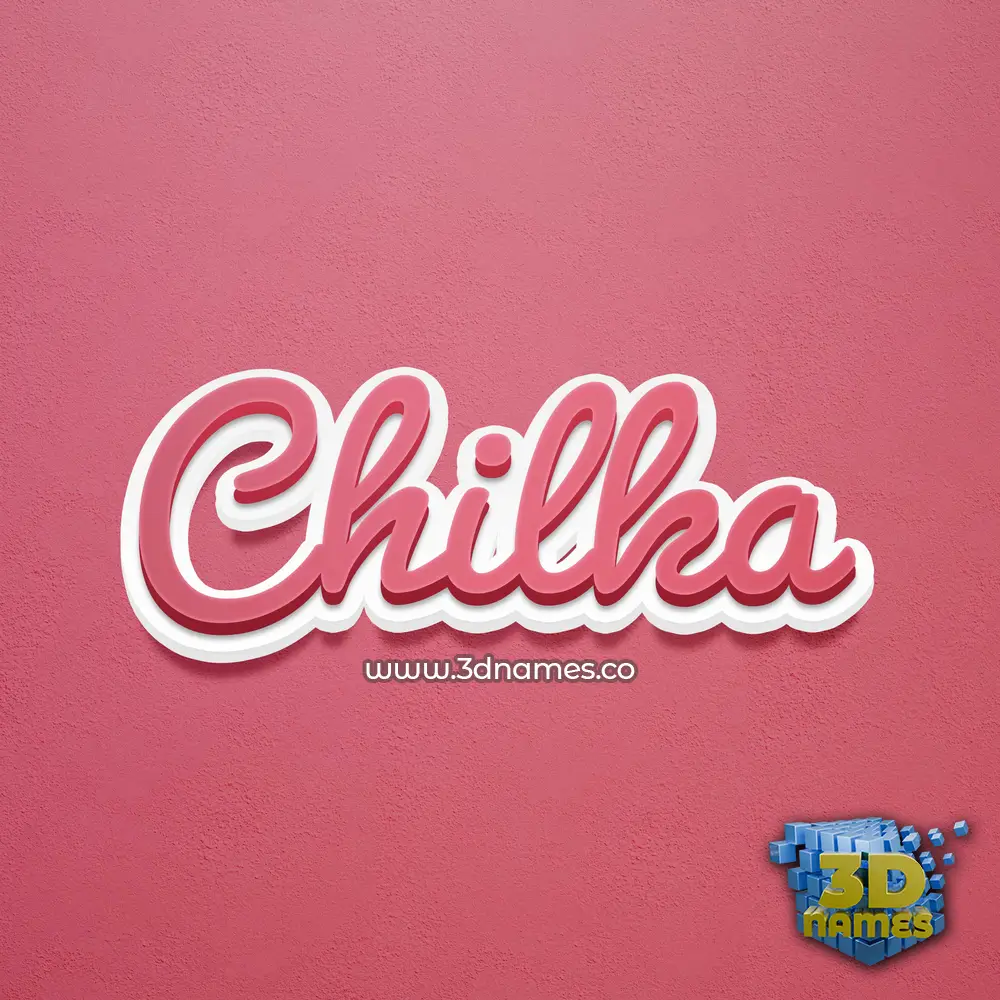 chilka in Red Scribble style - 3D name wallpaper