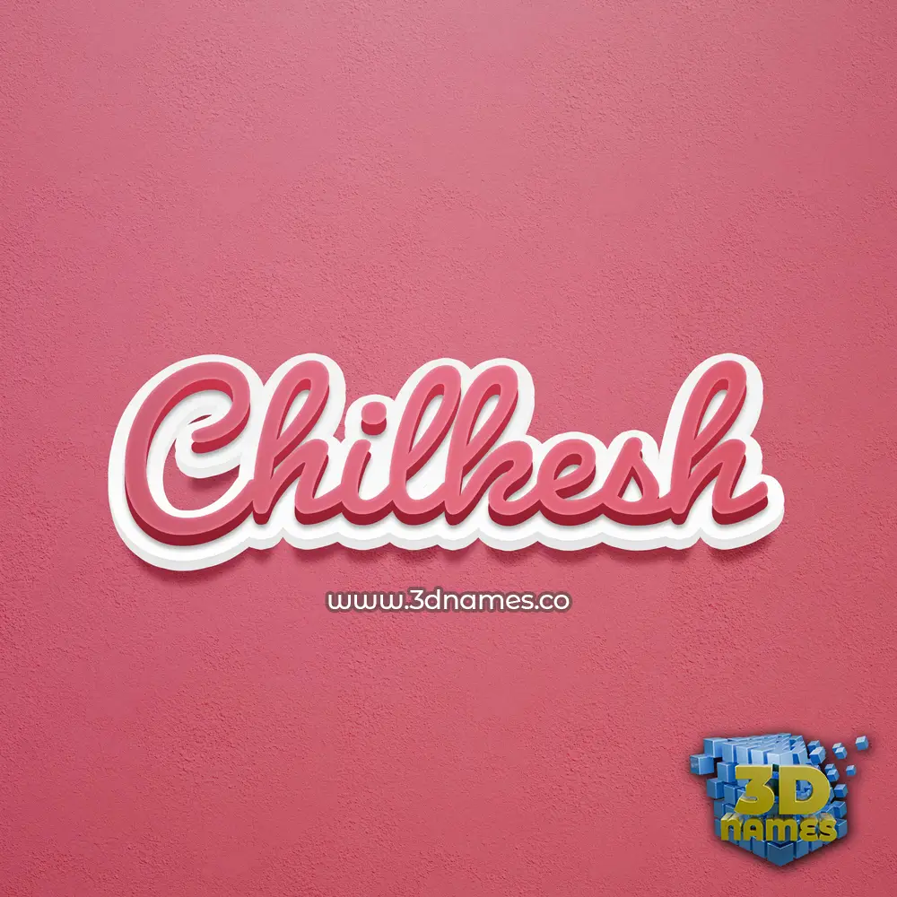 chilkesh in Red Scribble style - 3D name wallpaper