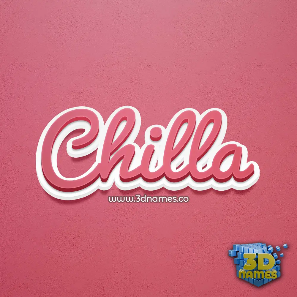 chilla in Red Scribble style - 3D name wallpaper