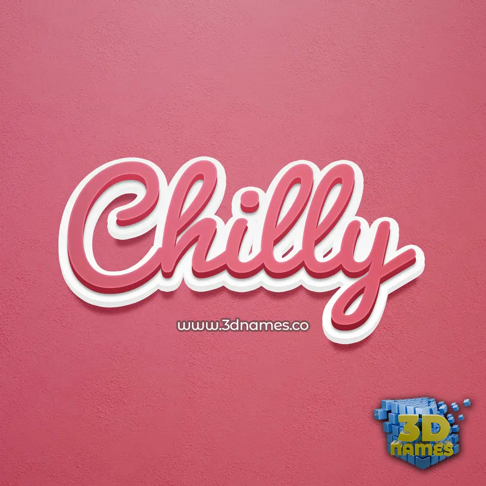 chilly in Red Scribble style - 3D name wallpaper