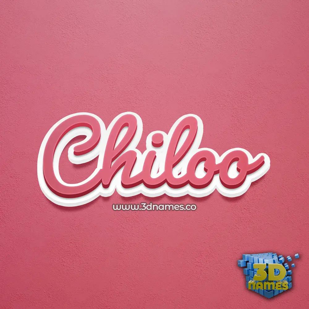 chiloo in Red Scribble style - 3D name wallpaper