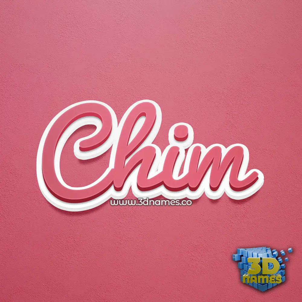 chim in Red Scribble style - 3D name wallpaper