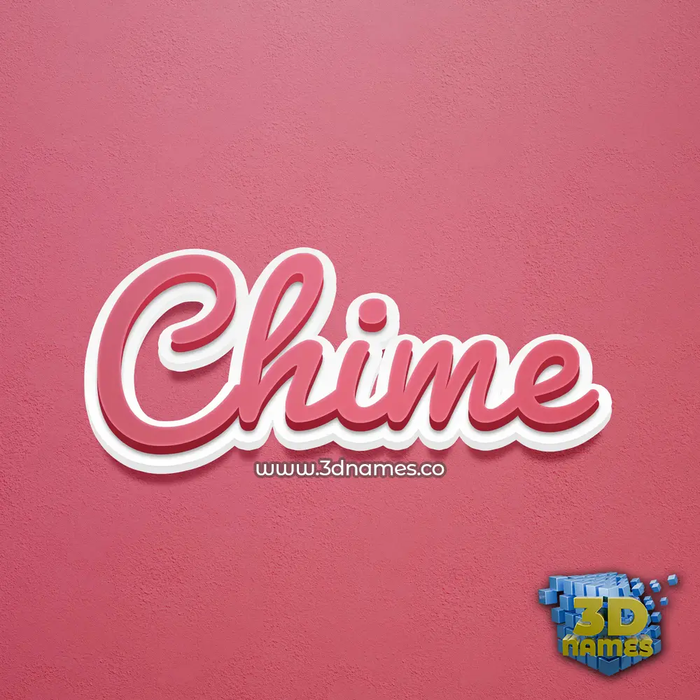 chime in Red Scribble style - 3D name wallpaper