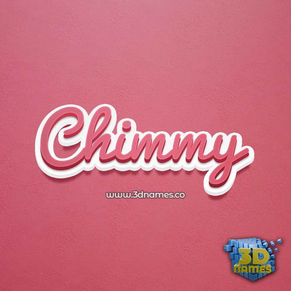 chimmy in Red Scribble style - 3D name wallpaper