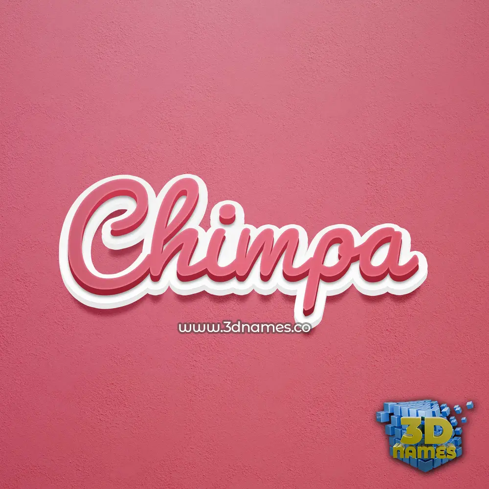 chimpa in Red Scribble style - 3D name wallpaper