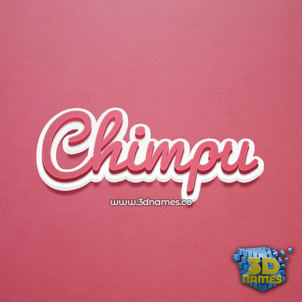 chimpu in Red Scribble style - 3D name wallpaper