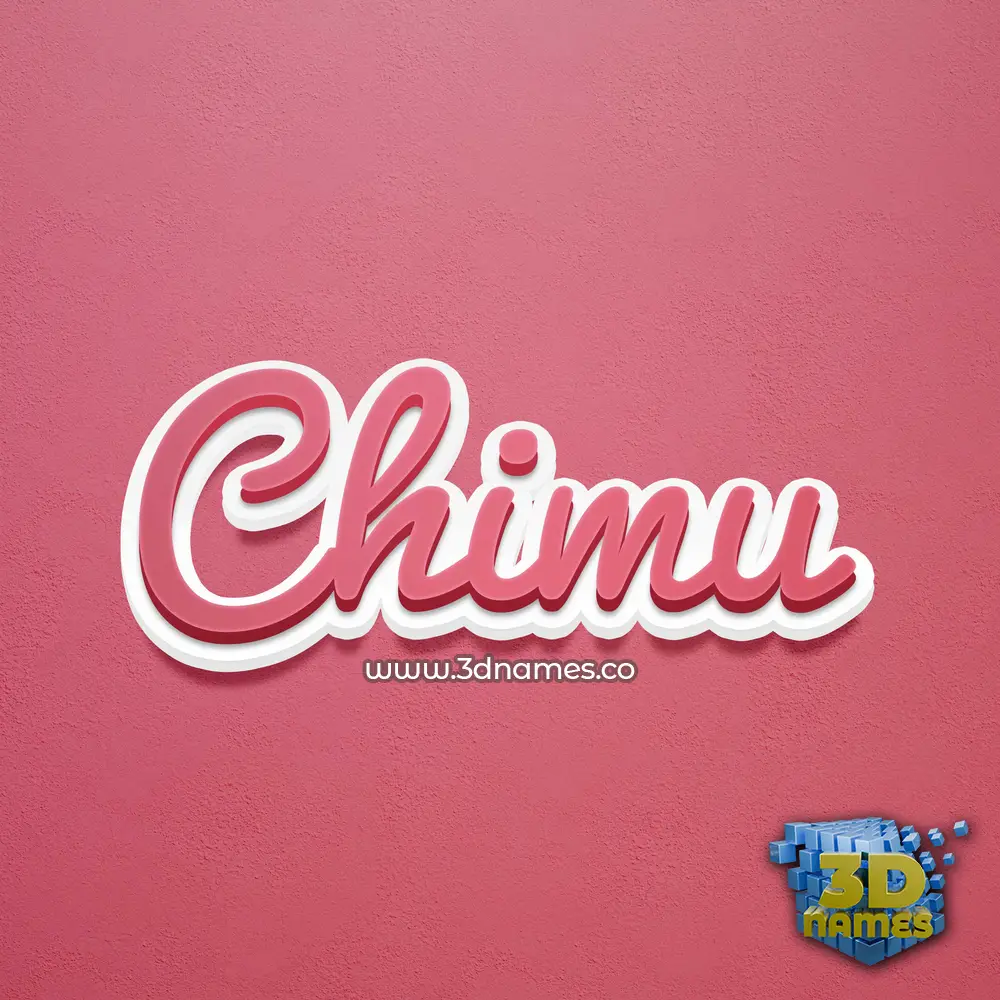 chimu in Red Scribble style - 3D name wallpaper
