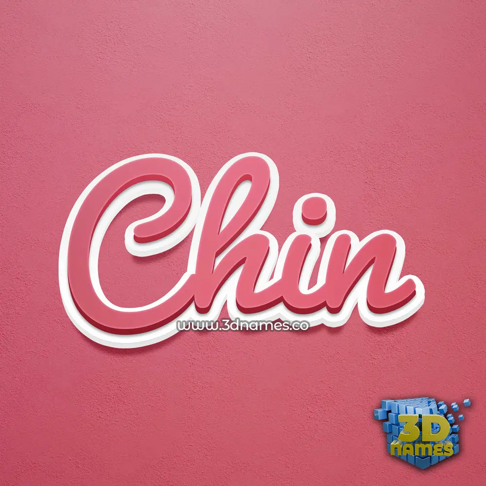 chin in Red Scribble style - 3D name wallpaper