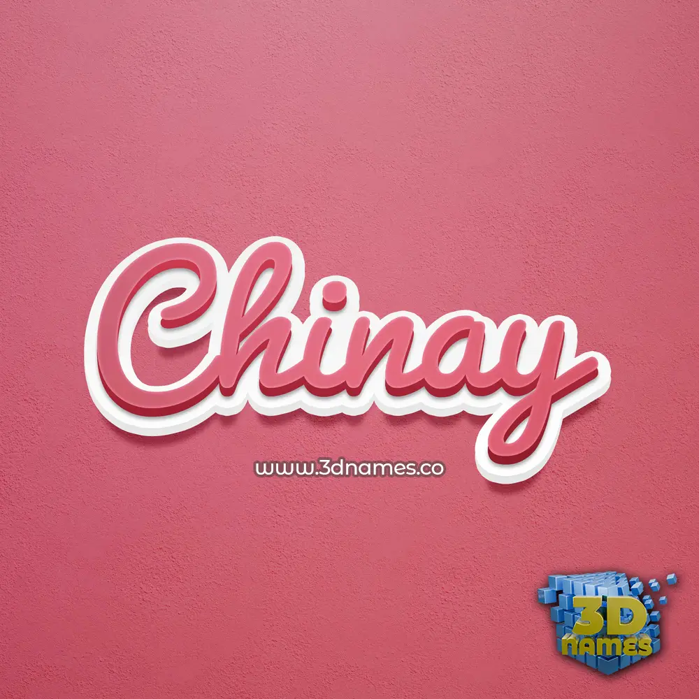 chinay in Red Scribble style - 3D name wallpaper