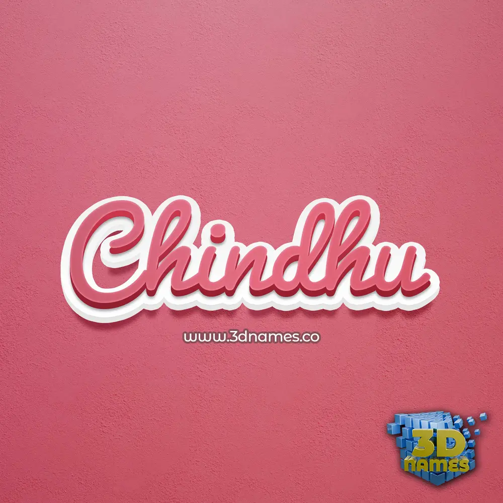 chindhu in Red Scribble style - 3D name wallpaper