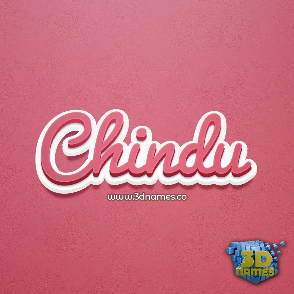chindu in Red Scribble style - 3D name wallpaper