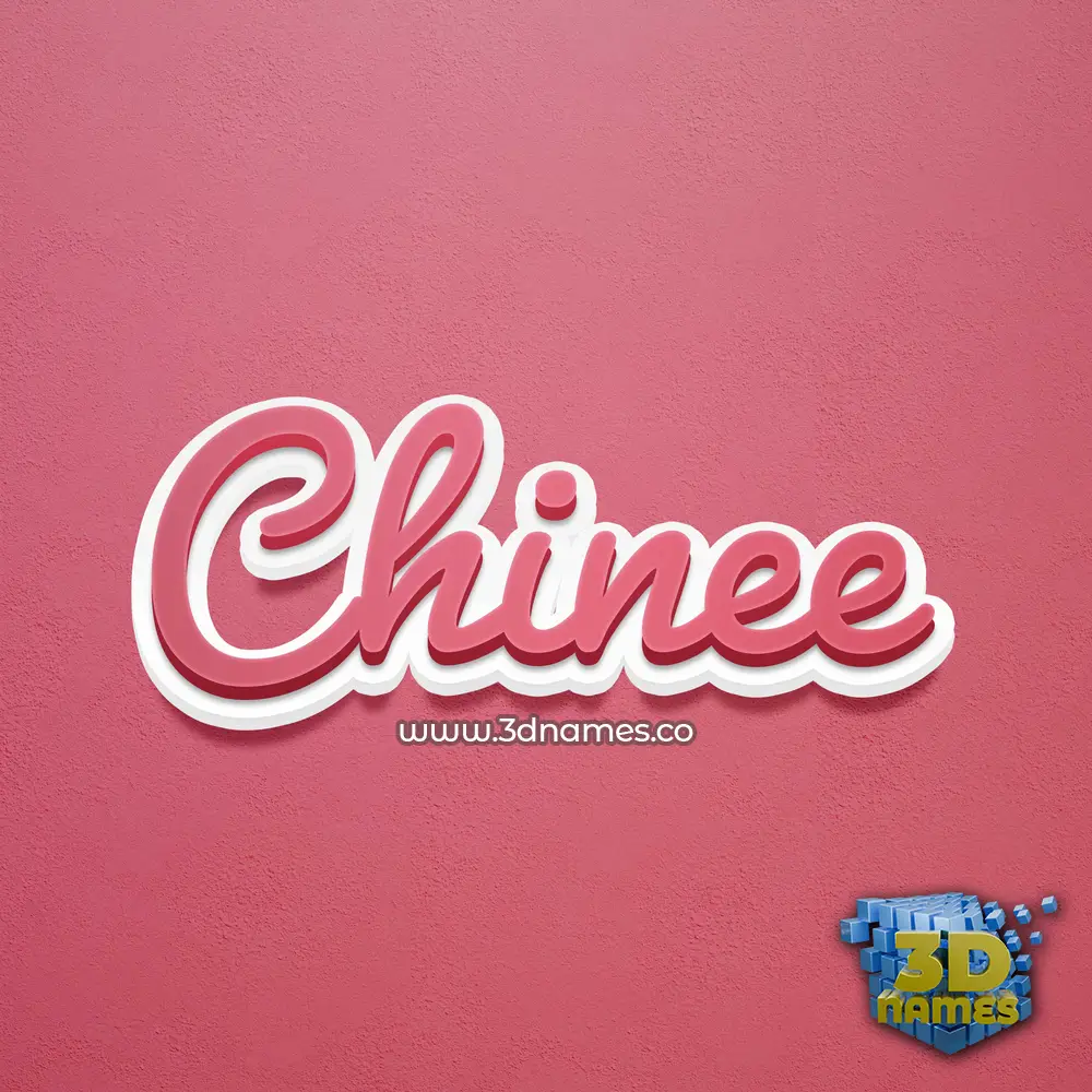 chinee in Red Scribble style - 3D name wallpaper