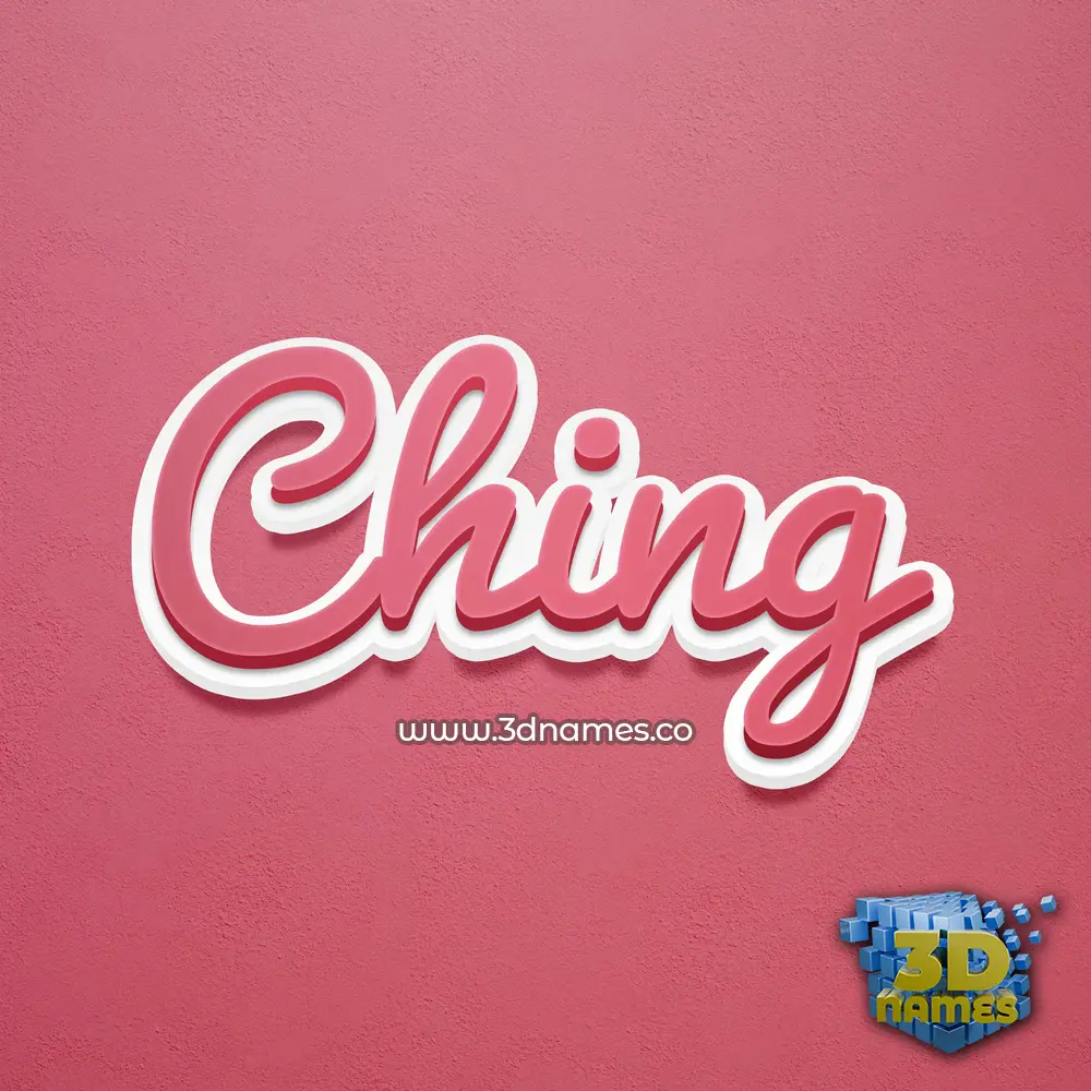 ching in Red Scribble style - 3D name wallpaper