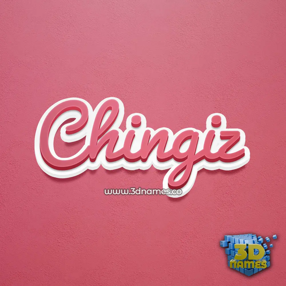 chingiz in Red Scribble style - 3D name wallpaper