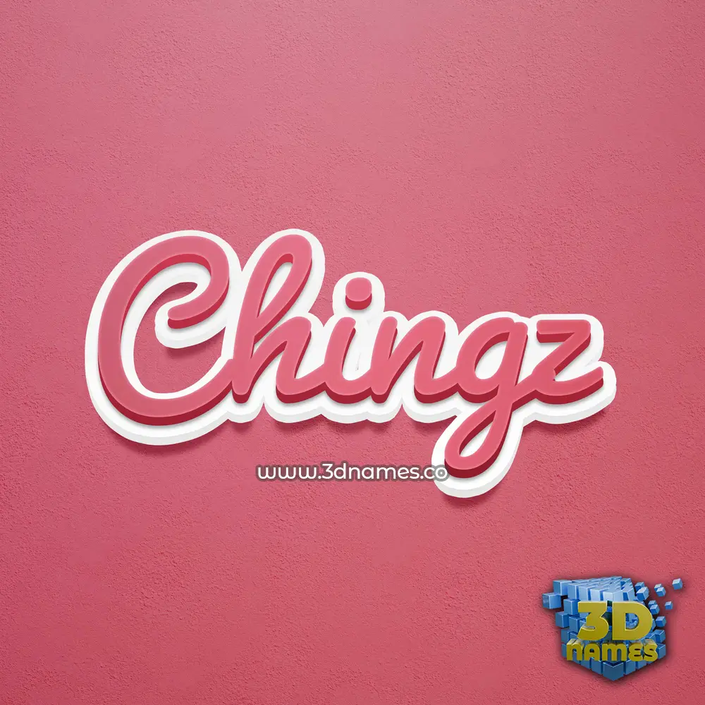 chingz in Red Scribble style - 3D name wallpaper