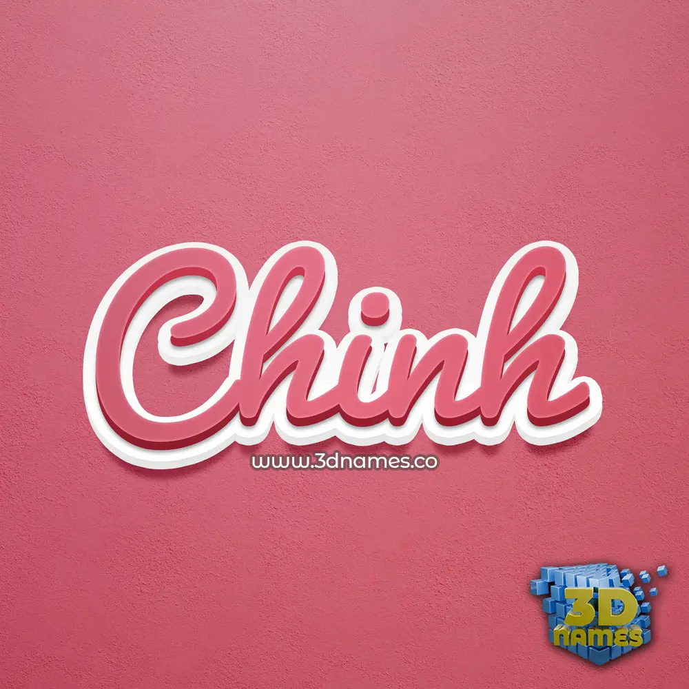 chinh in Red Scribble style - 3D name wallpaper