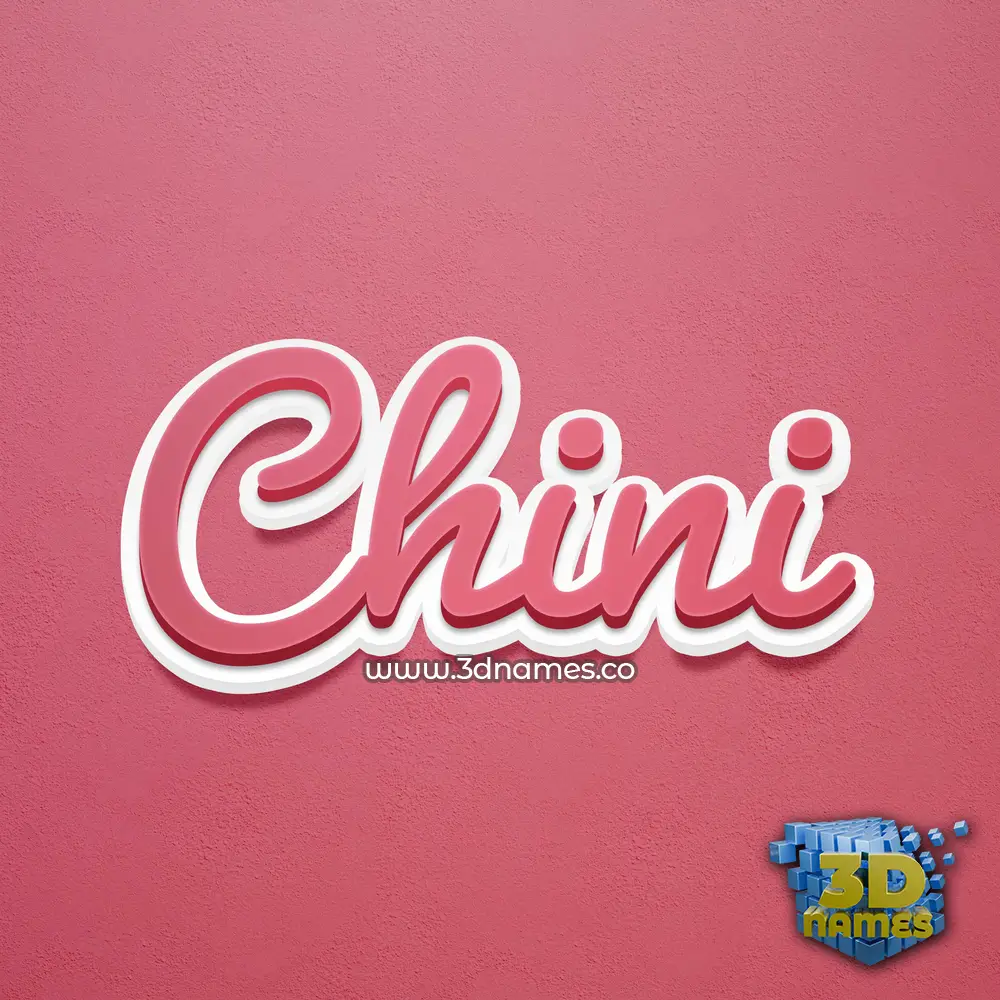 chini in Red Scribble style - 3D name wallpaper