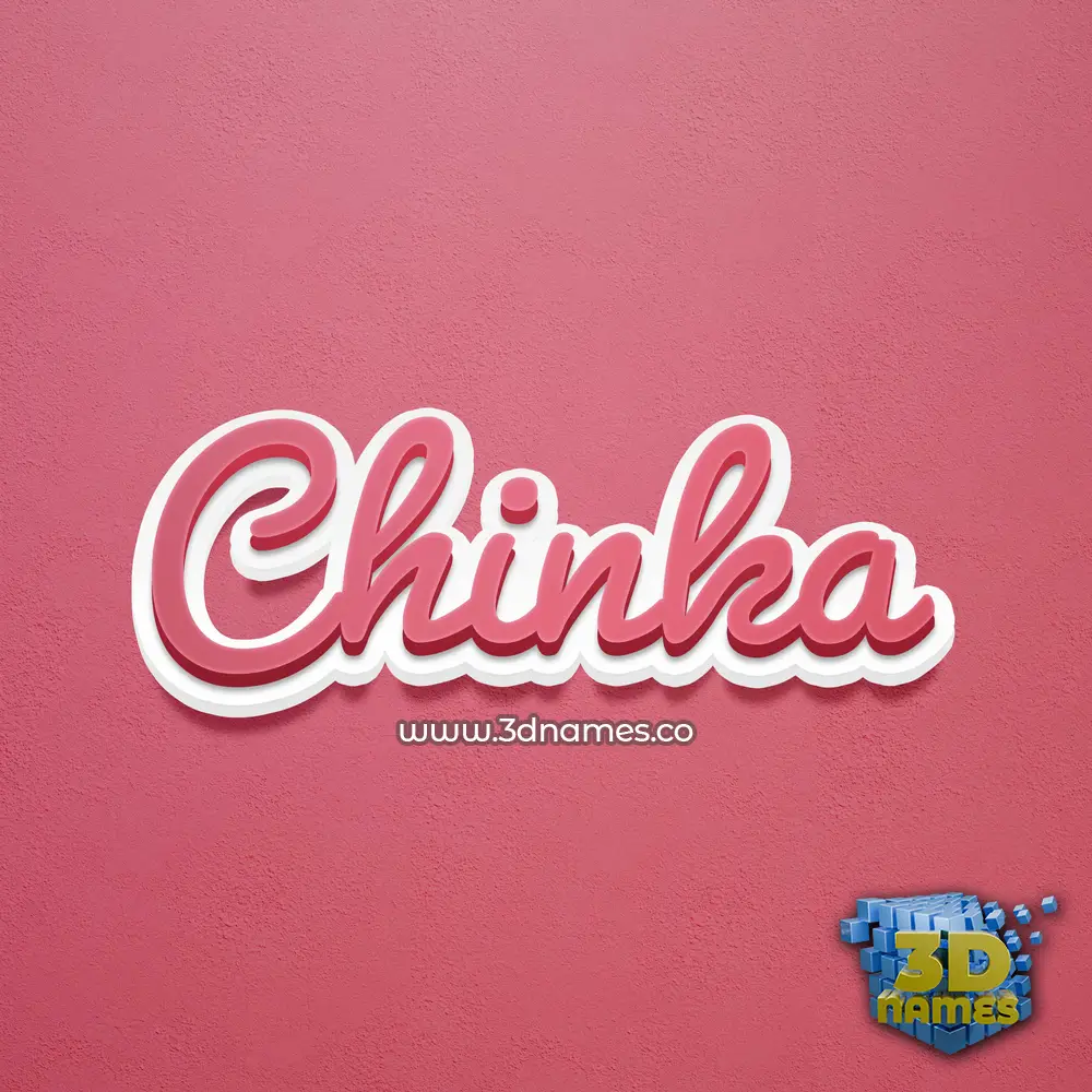 chinka in Red Scribble style - 3D name wallpaper