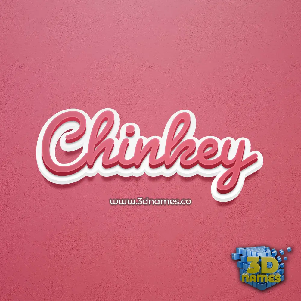 chinkey in Red Scribble style - 3D name wallpaper