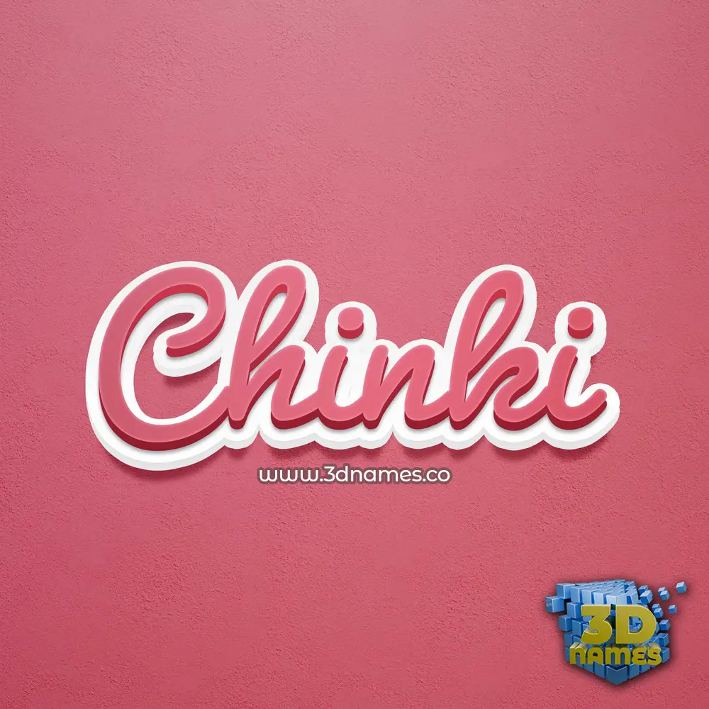 chinki in Red Scribble style - 3D name wallpaper