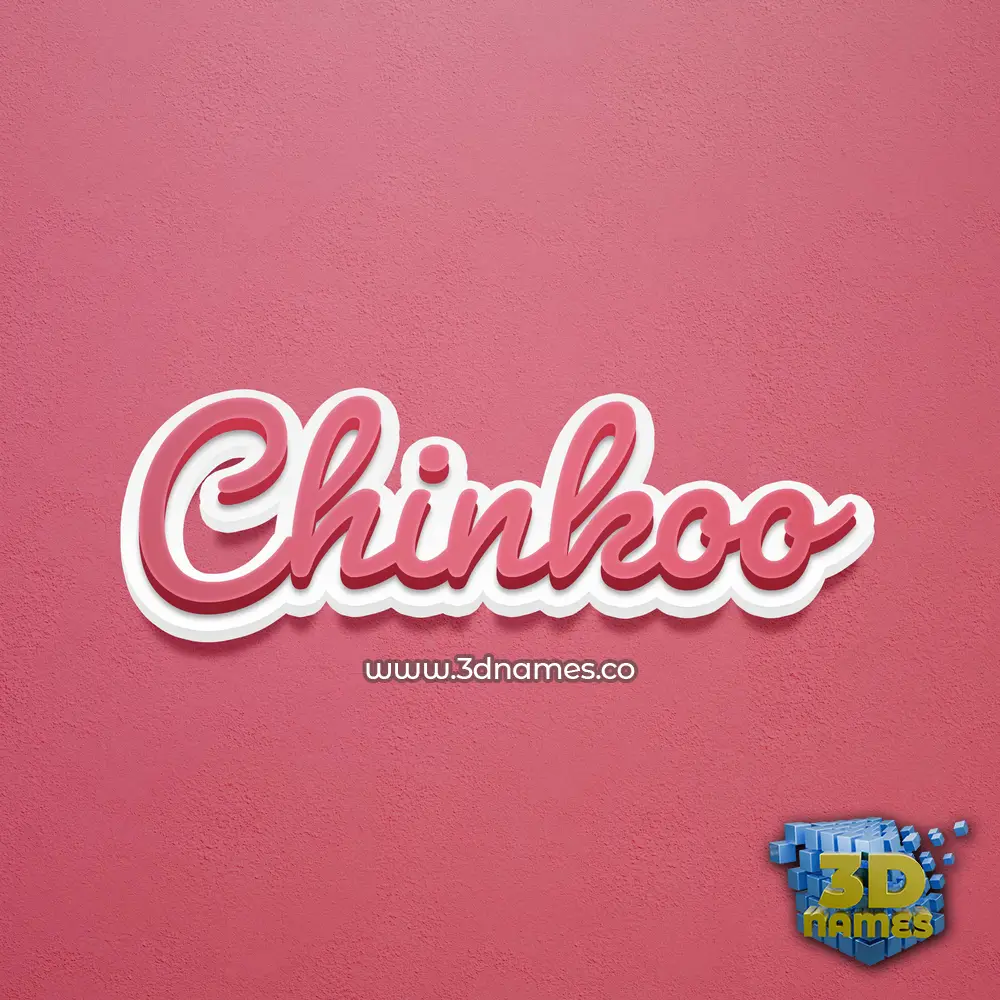 chinkoo in Red Scribble style - 3D name wallpaper