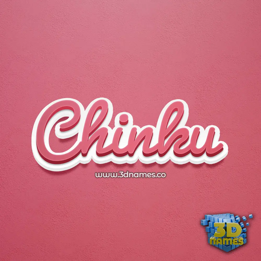chinku in Red Scribble style - 3D name wallpaper