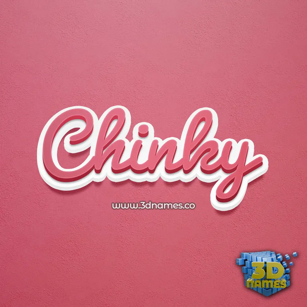 chinky in Red Scribble style - 3D name wallpaper
