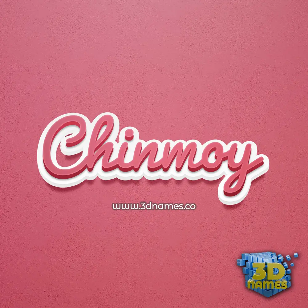 chinmoy in Red Scribble style - 3D name wallpaper