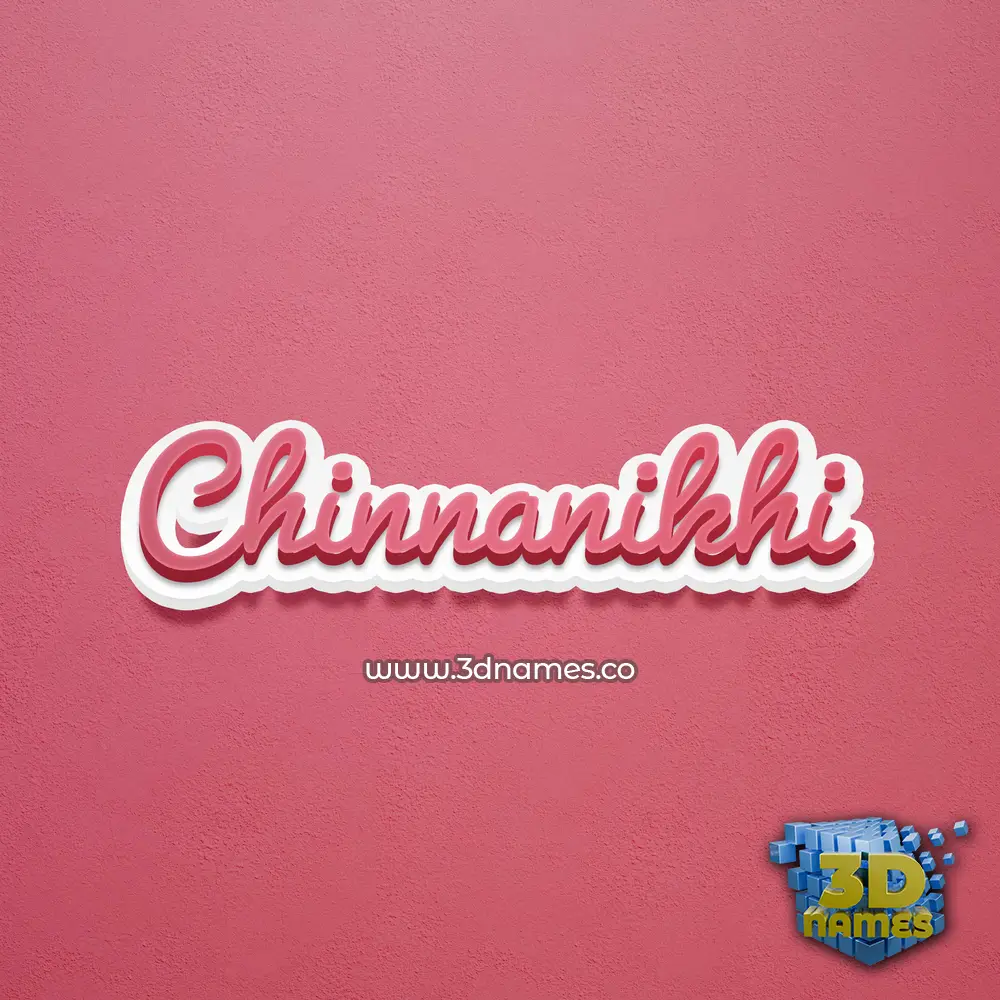 chinnanikhi in Red Scribble style - 3D name wallpaper