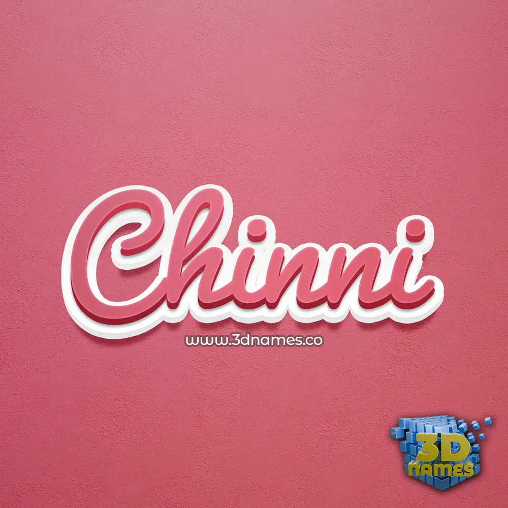 chinni in Red Scribble style - 3D name wallpaper