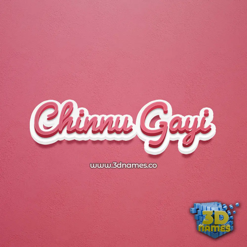 chinnu gayi in Red Scribble style - 3D name wallpaper