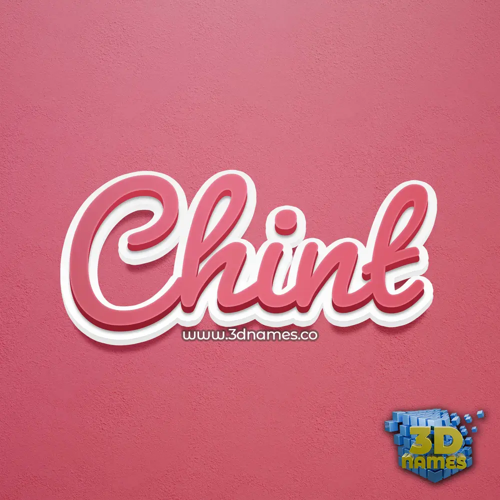 chint in Red Scribble style - 3D name wallpaper
