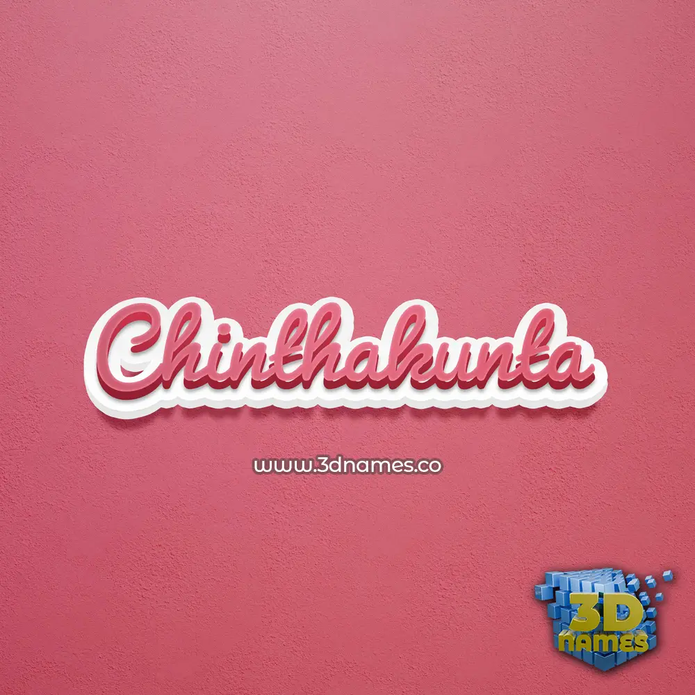chinthakunta in Red Scribble style - 3D name wallpaper