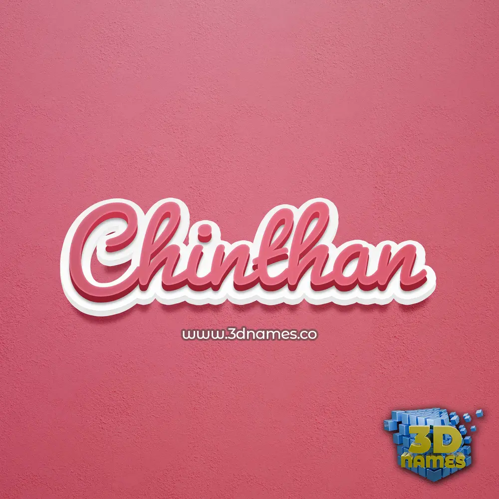 chinthan in Red Scribble style - 3D name wallpaper