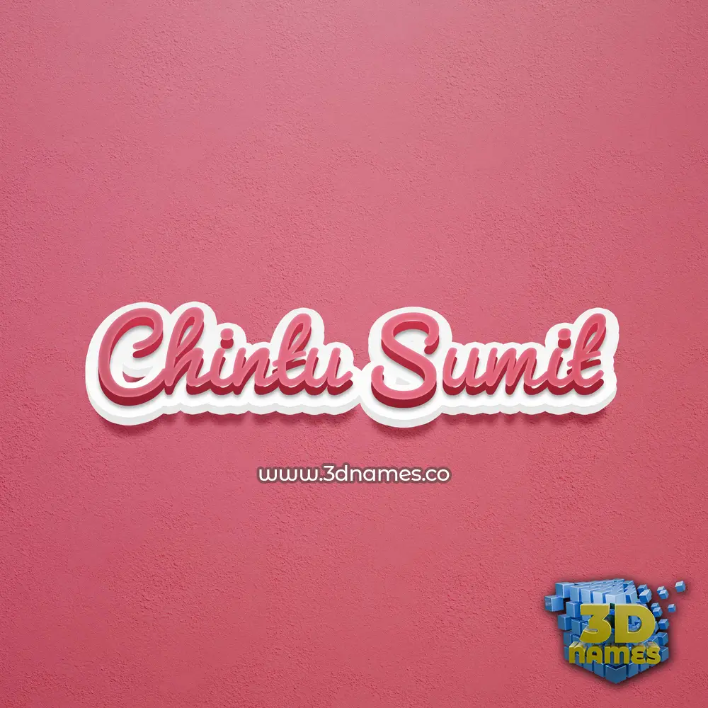 chintu sumit in Red Scribble style - 3D name wallpaper