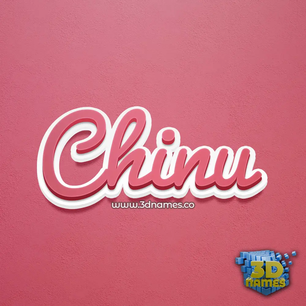 chinu in Red Scribble style - 3D name wallpaper