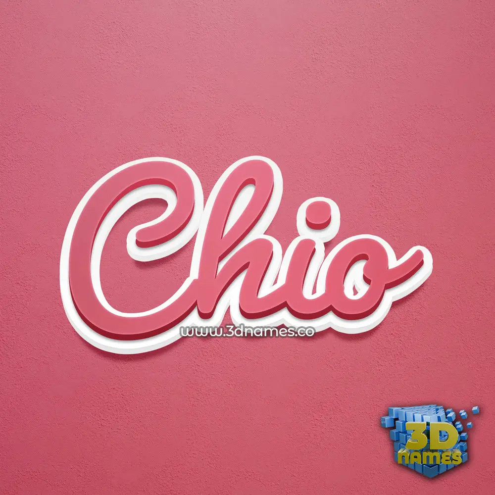chio in Red Scribble style - 3D name wallpaper