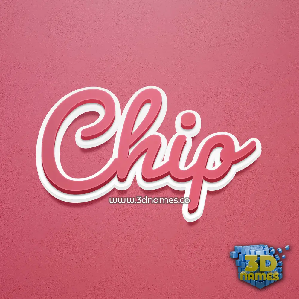 chip in Red Scribble style - 3D name wallpaper