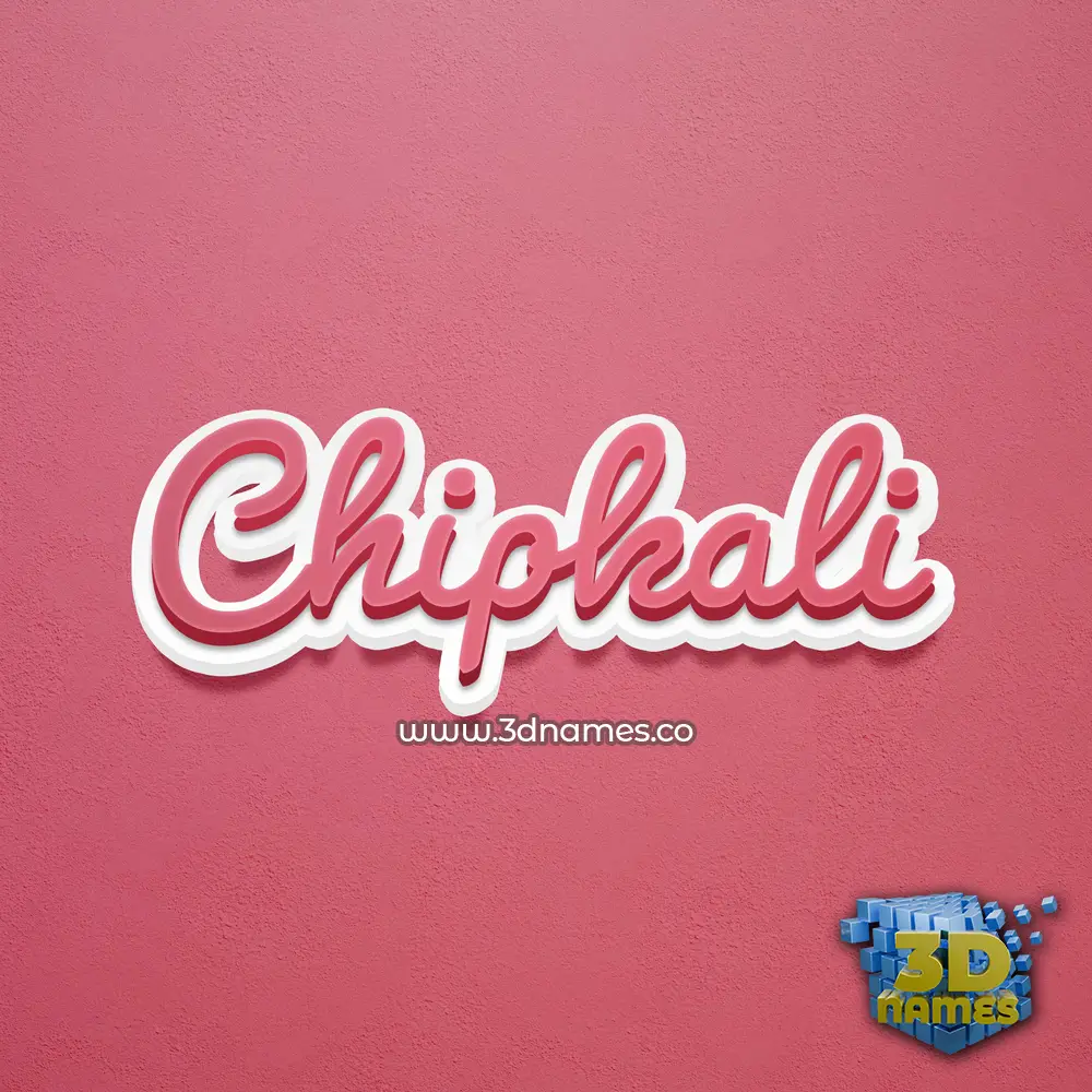 chipkali in Red Scribble style - 3D name wallpaper