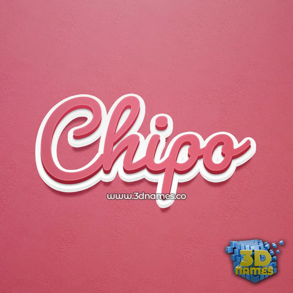 chipo in Red Scribble style - 3D name wallpaper