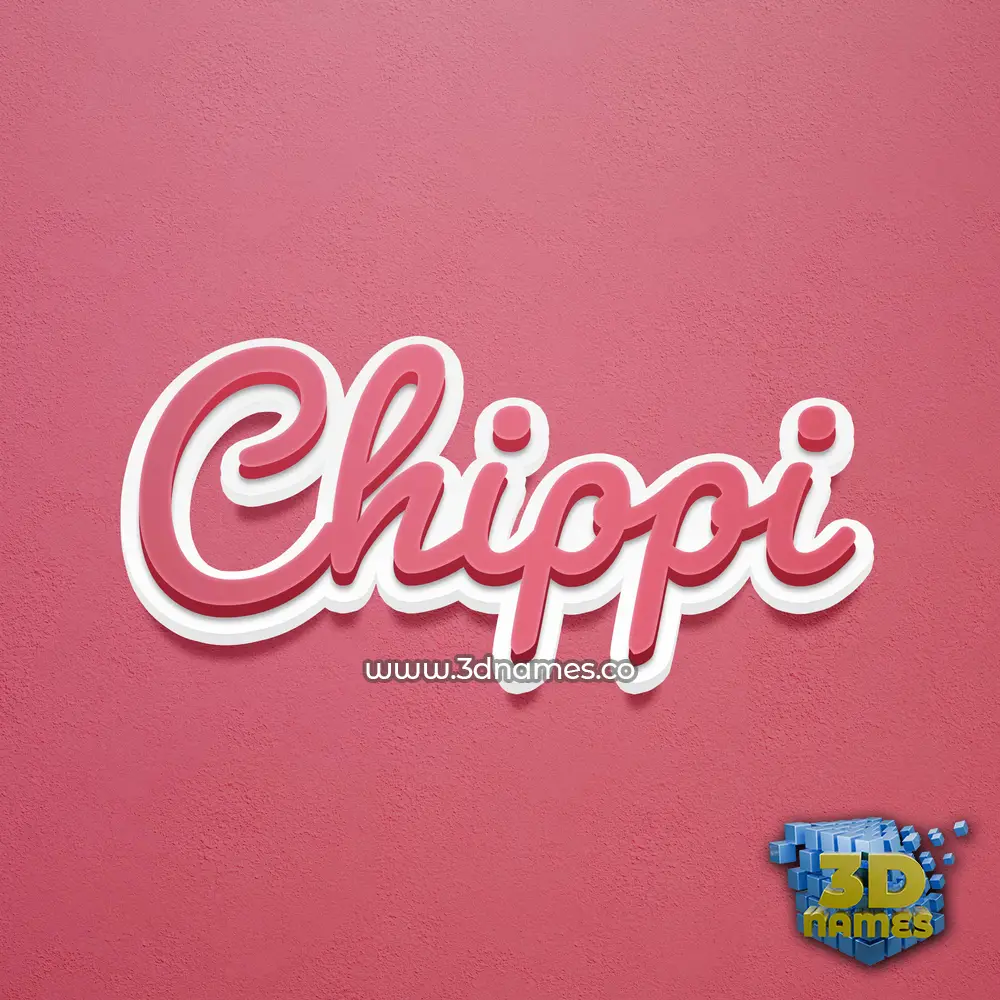 chippi in Red Scribble style - 3D name wallpaper