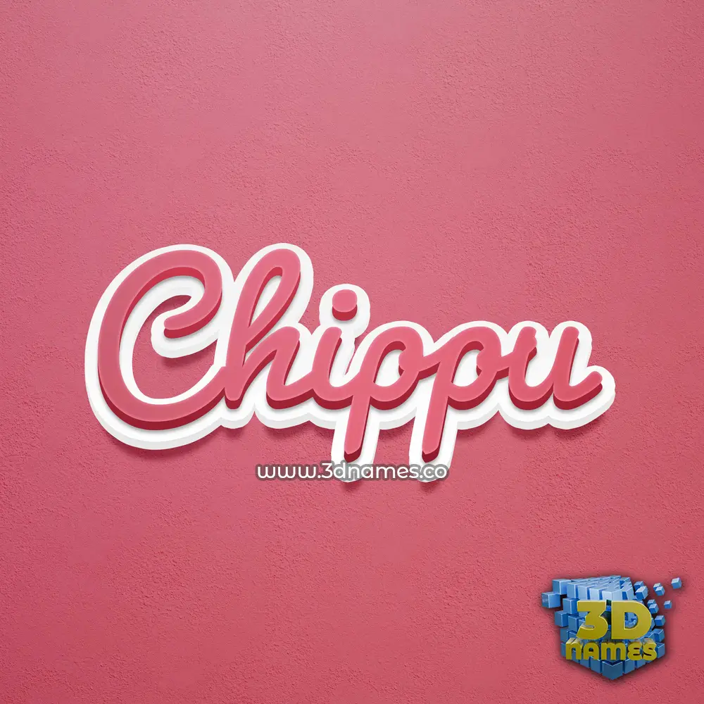 chippu in Red Scribble style - 3D name wallpaper