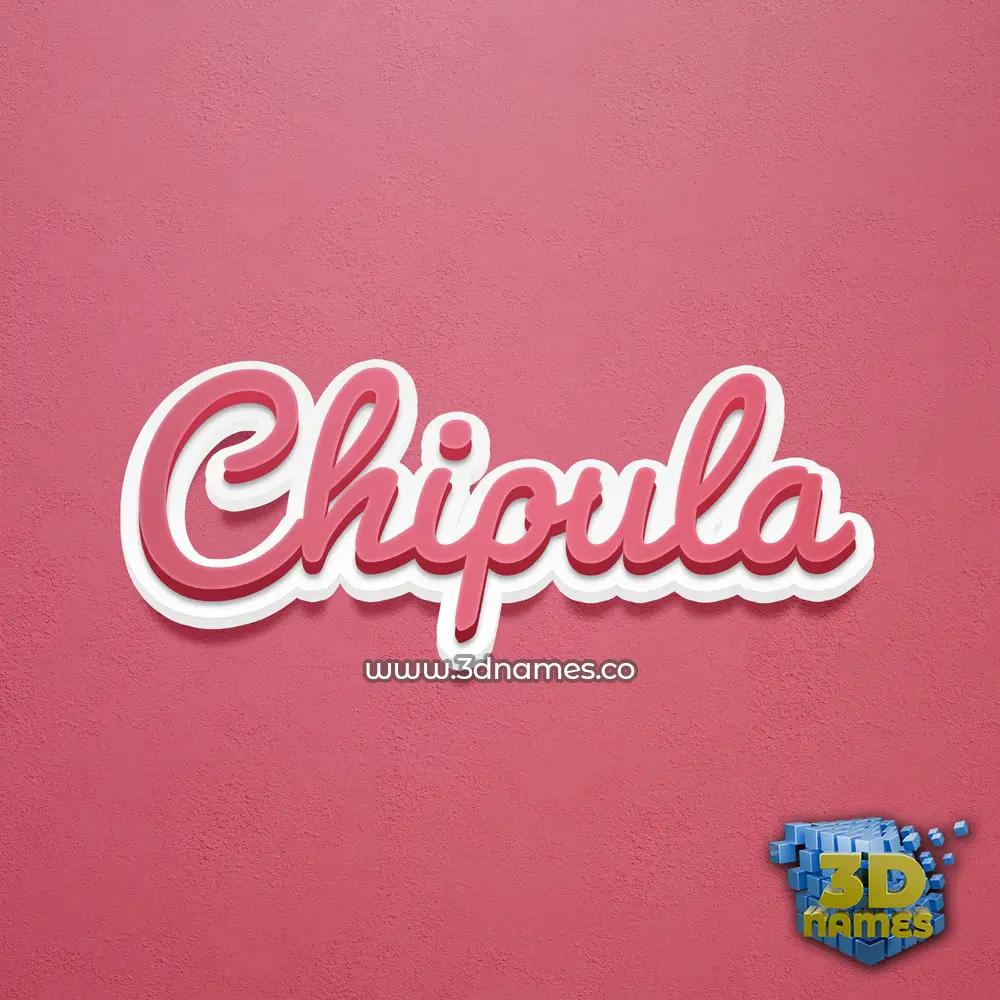chipula in Red Scribble style - 3D name wallpaper
